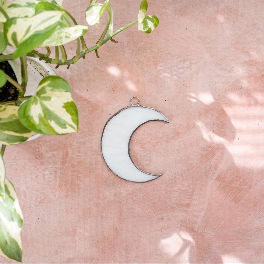 Crescent Moon Stained Glass Decor